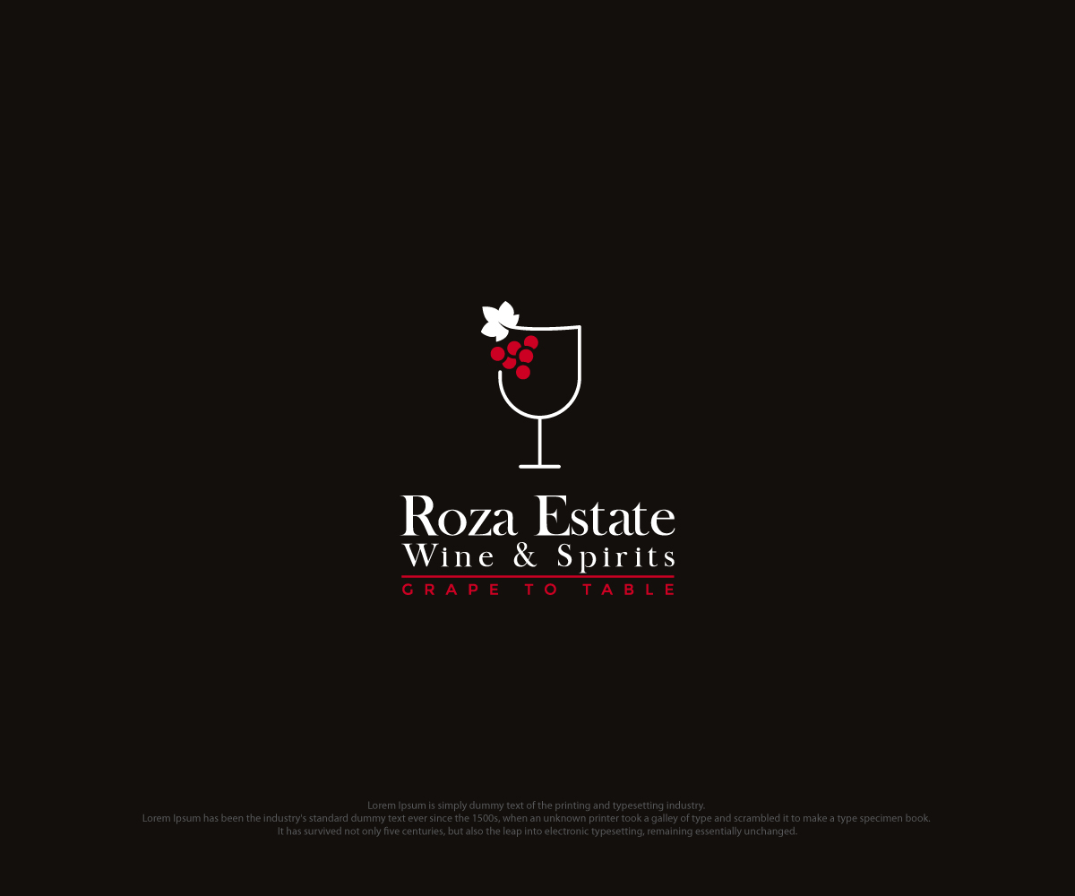 Logo Design by ecorokerz for Roza Estates Wine & Spirits | Design #28417936