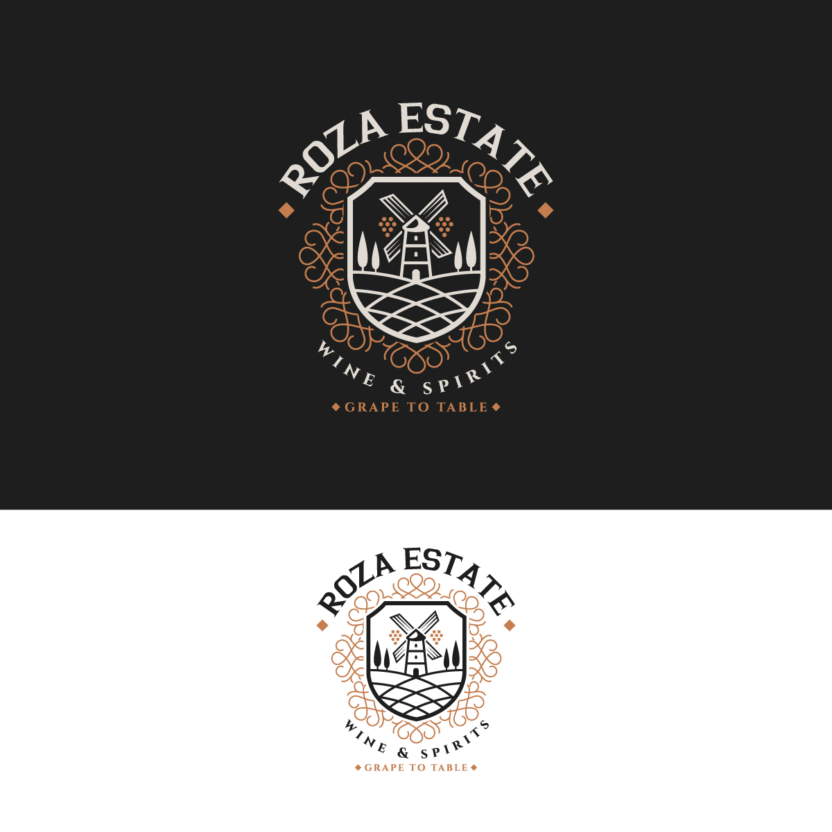 Logo Design by brand maker for Roza Estates Wine & Spirits | Design #28419024