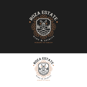 Roza Estate Wine & Spirits   and "Grape to Table" plus some art | Diseño de Logo por brand maker