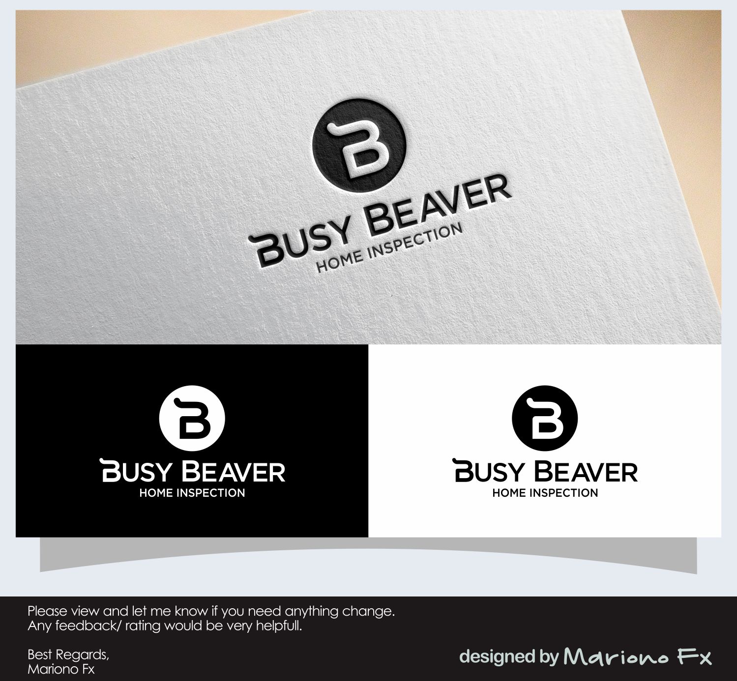 Design de Logo par Mariono Fx pour Busy Beaver Home Inspection | Design #28421334