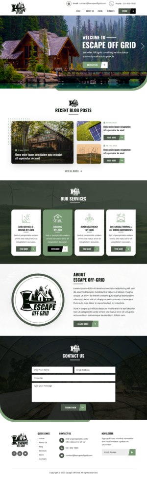 Off Grid consulting and outdoor products needs a website | Design Wordpress par sai.designer87