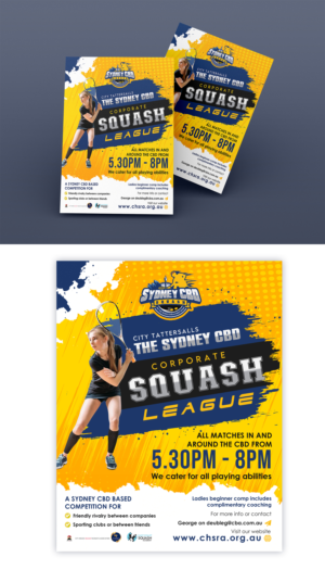City Tattersalls Sydney CBD Corporate Squash League (est.1952)  | Flyer Design by ZeneFashions