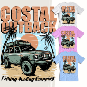Costal outback fishing 4wding camping apparel need logo design | Diseño de Camiseta por Falih A