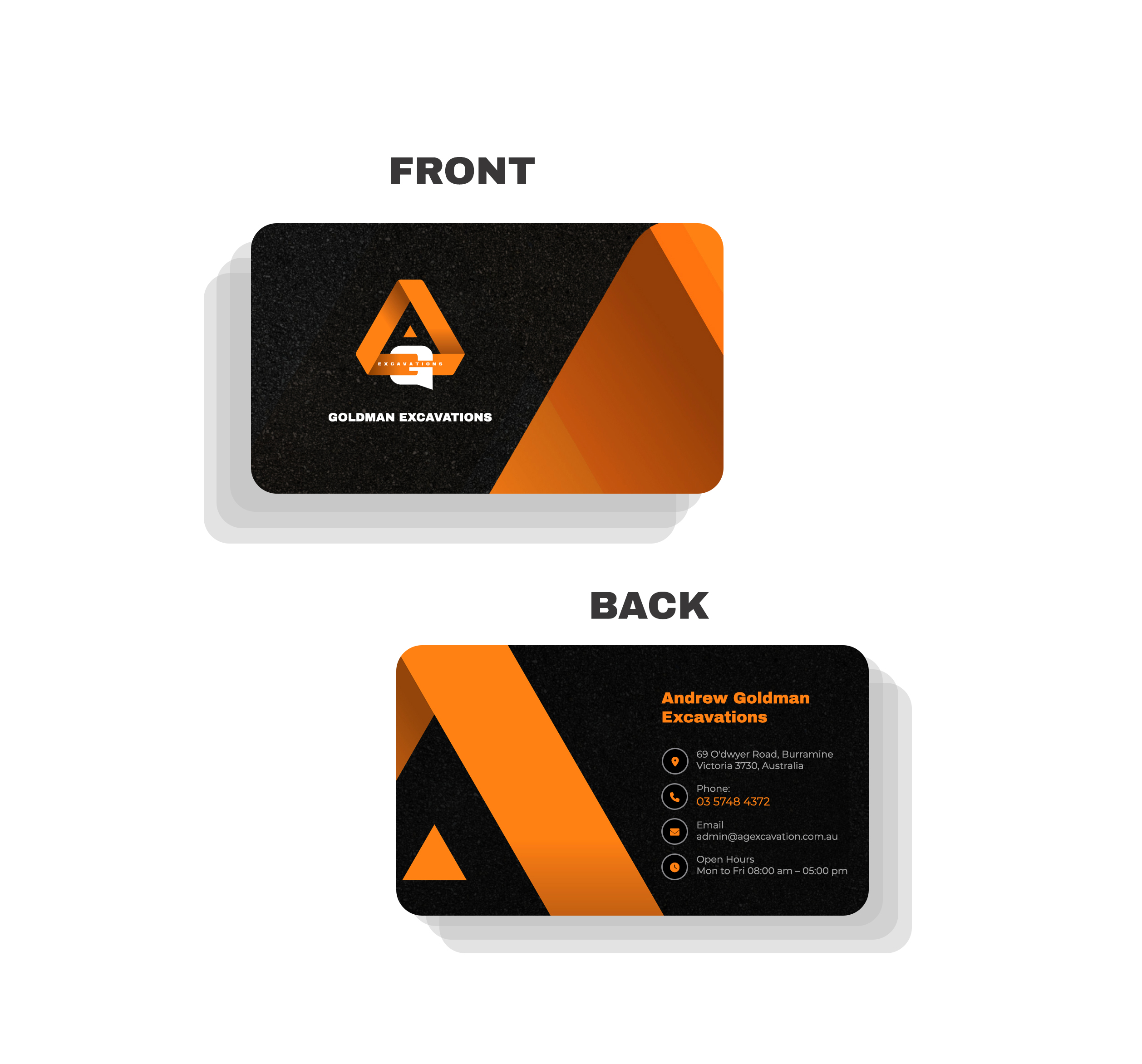 Diseño de Tarjeta de Presentación por MAHABA para GOLDMAN EXCAVATIONS PTY LTD | Diseño #28422933