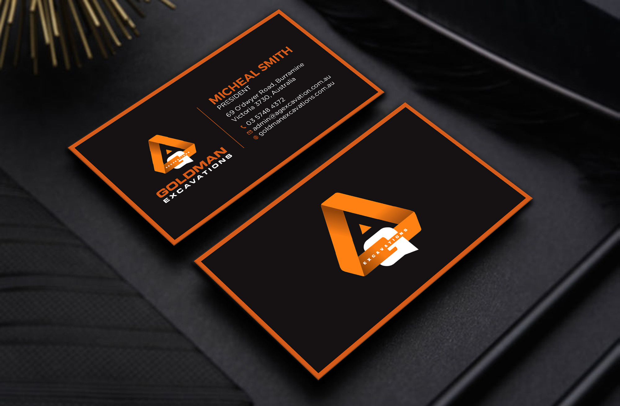 Diseño de Tarjeta de Presentación por RENEXIT para GOLDMAN EXCAVATIONS PTY LTD | Diseño #28421838
