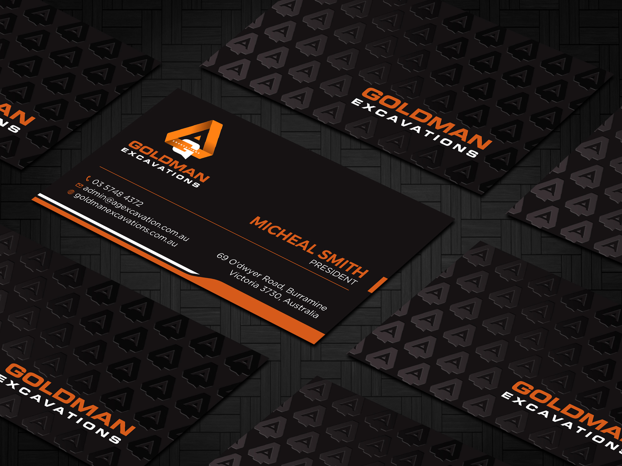 Business Card Design by RENEXIT for GOLDMAN EXCAVATIONS PTY LTD | Design #28421846