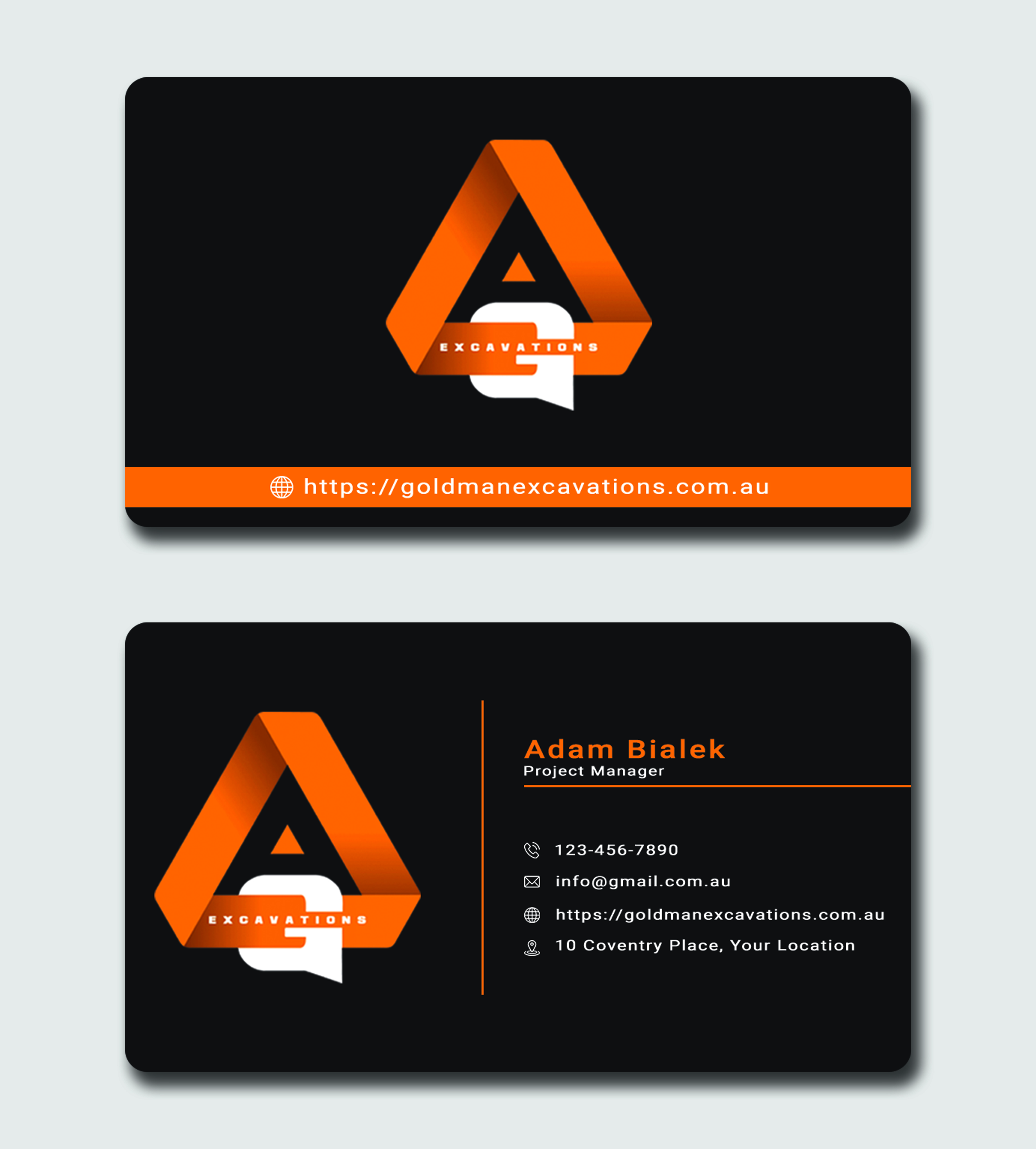 Design de Carte de Visite par salman2540 pour GOLDMAN EXCAVATIONS PTY LTD | Design #28432913