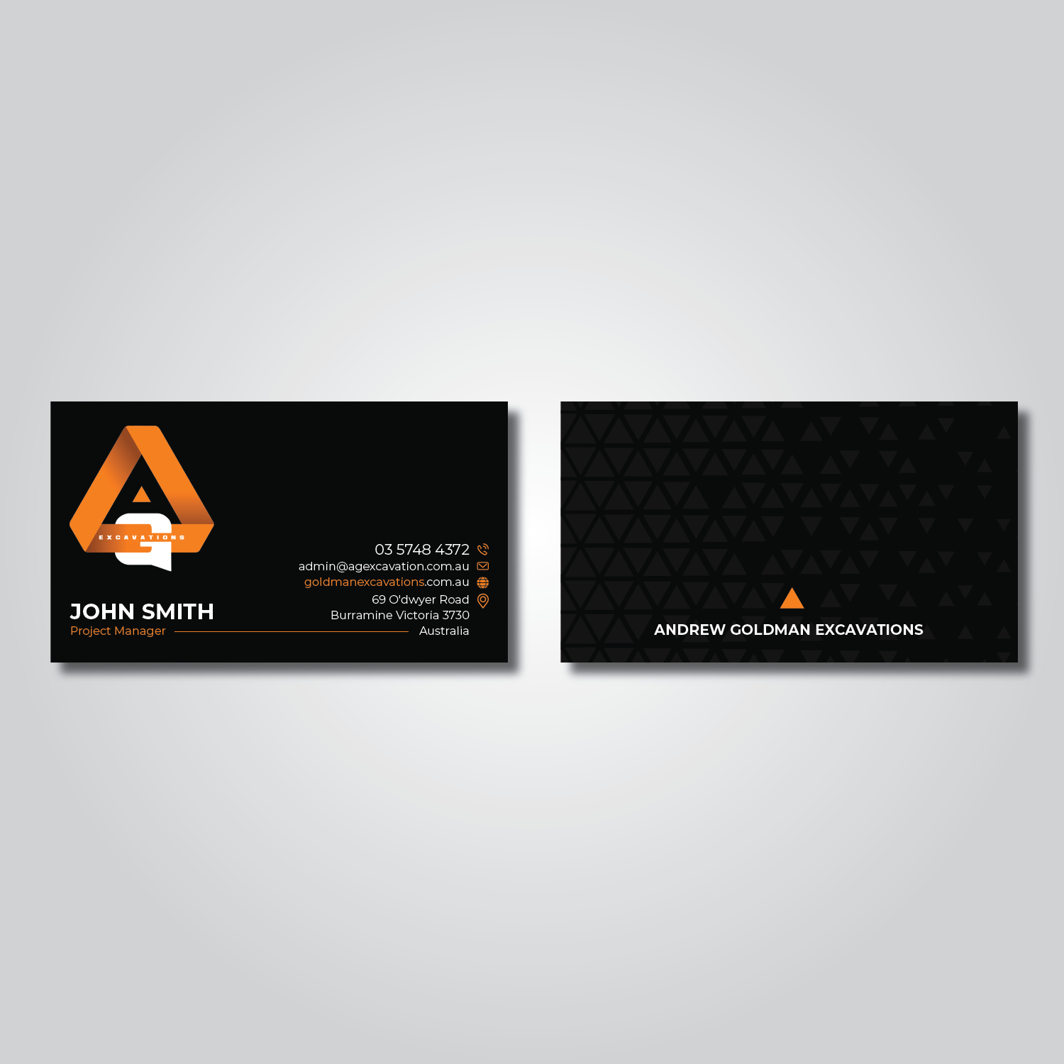 Business Card Design by Verified artistry (Design garden) for GOLDMAN EXCAVATIONS PTY LTD | Design #28445394