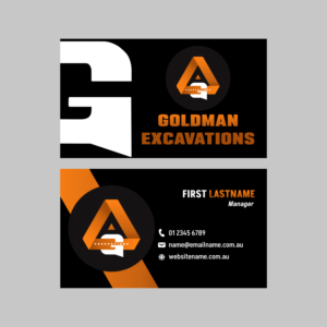 Business Card Design by Royal Orchid for GOLDMAN EXCAVATIONS PTY LTD | Design #28439896