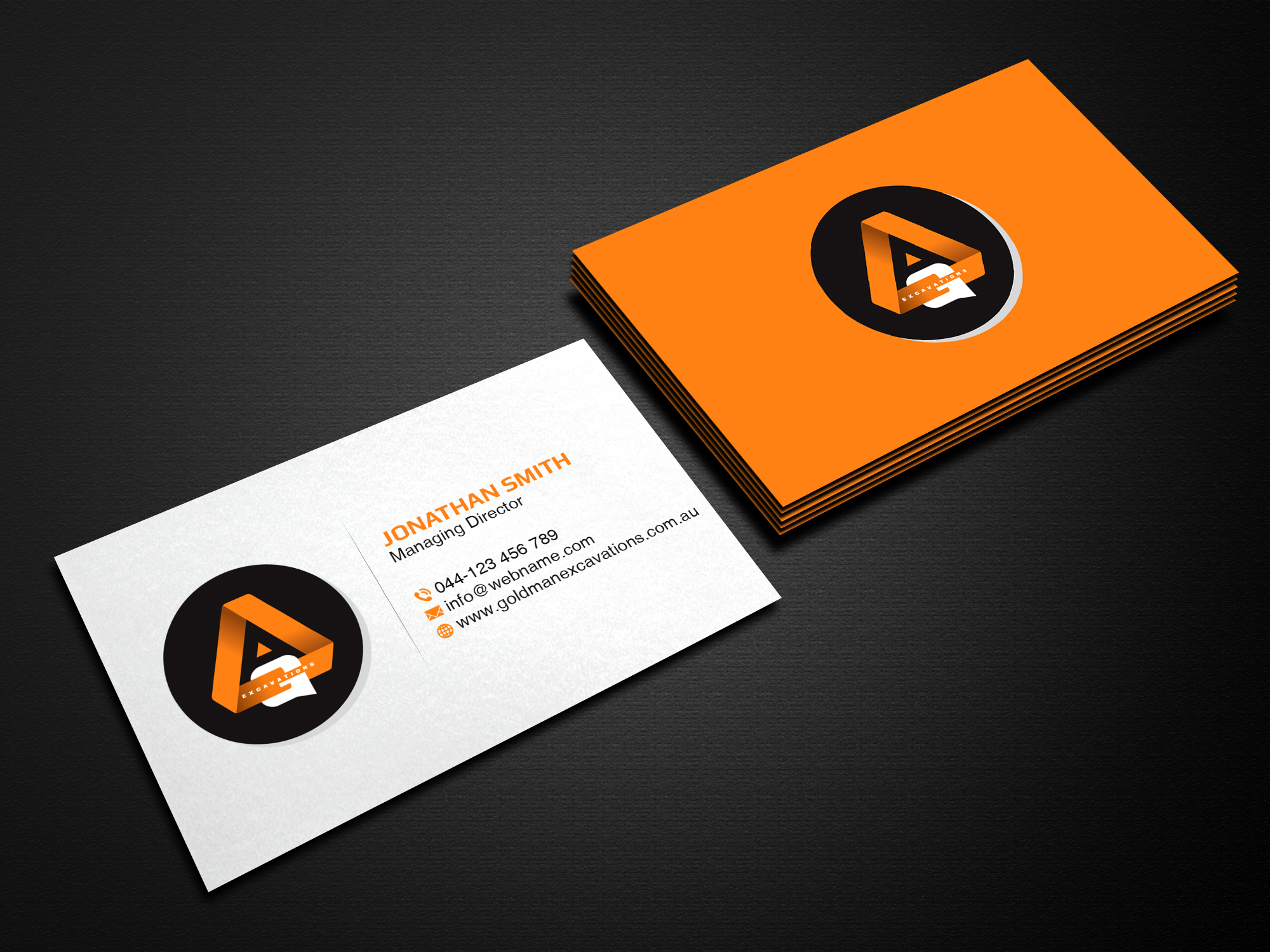 Business Card Design by Creations Box 2015 for GOLDMAN EXCAVATIONS PTY LTD | Design #28449176
