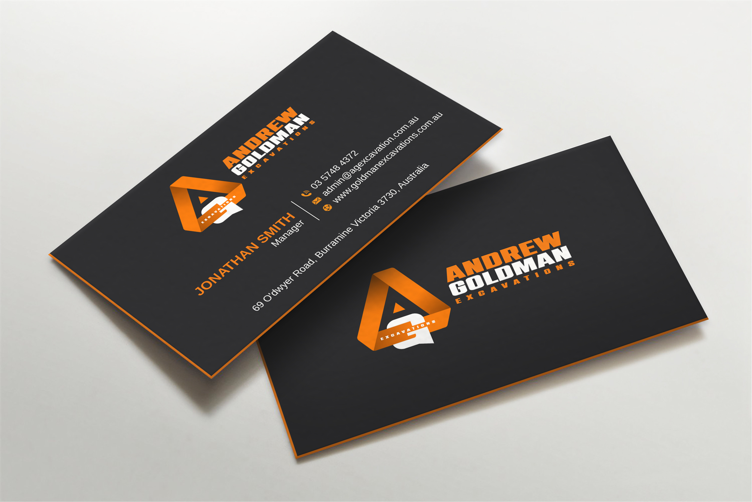 Visitenkarten-Design von LAXMI DESIGNHUB für GOLDMAN EXCAVATIONS PTY LTD | Design #28422951