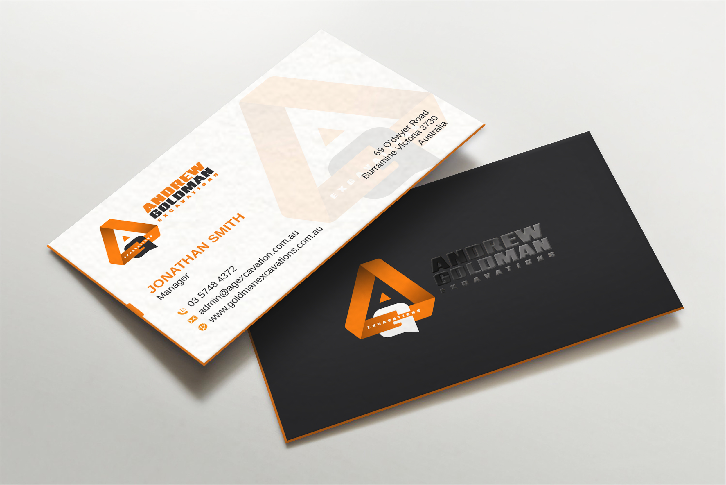 Visitenkarten-Design von LAXMI DESIGNHUB für GOLDMAN EXCAVATIONS PTY LTD | Design #28422956