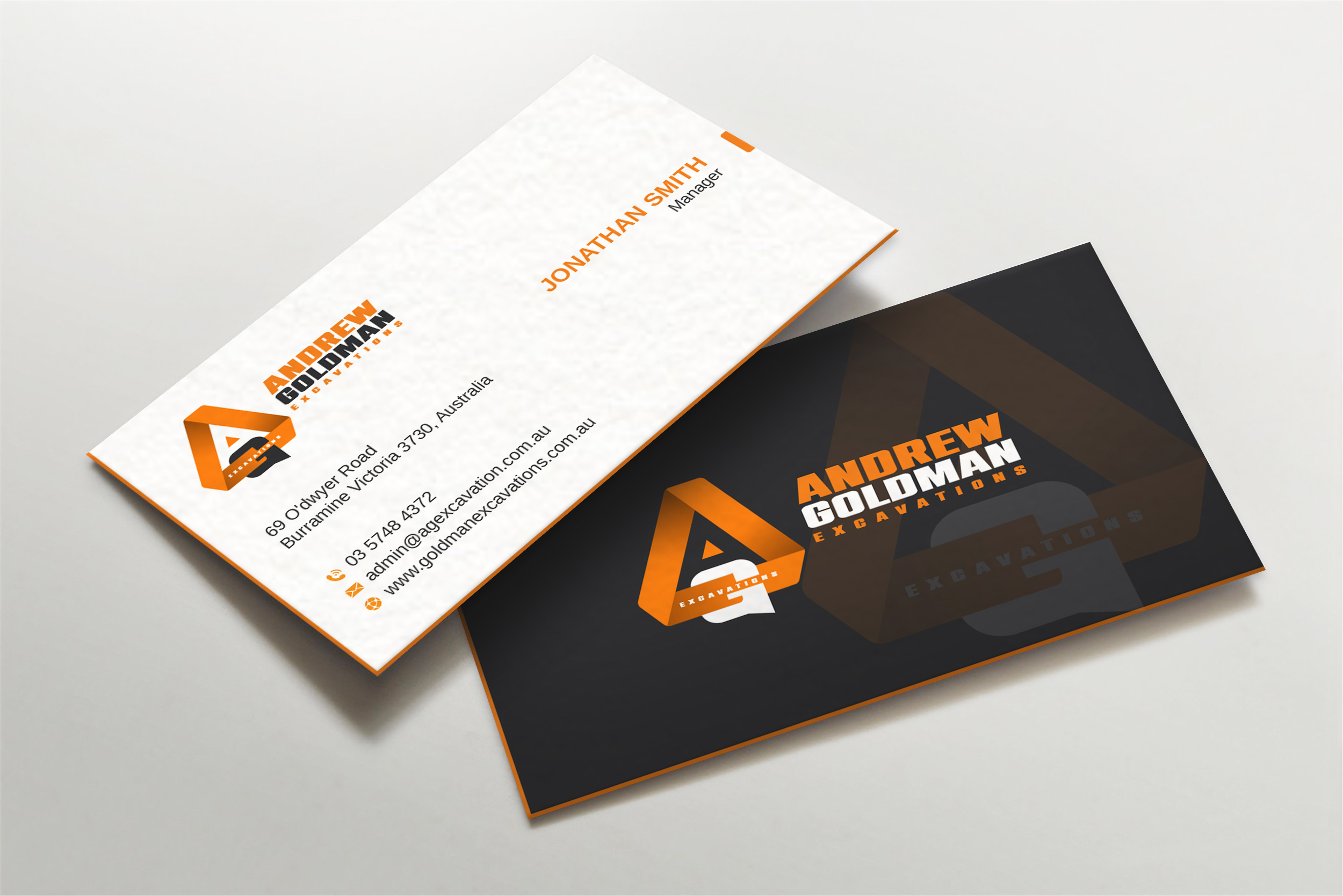Visitenkarten-Design von LAXMI DESIGNHUB für GOLDMAN EXCAVATIONS PTY LTD | Design #28422957