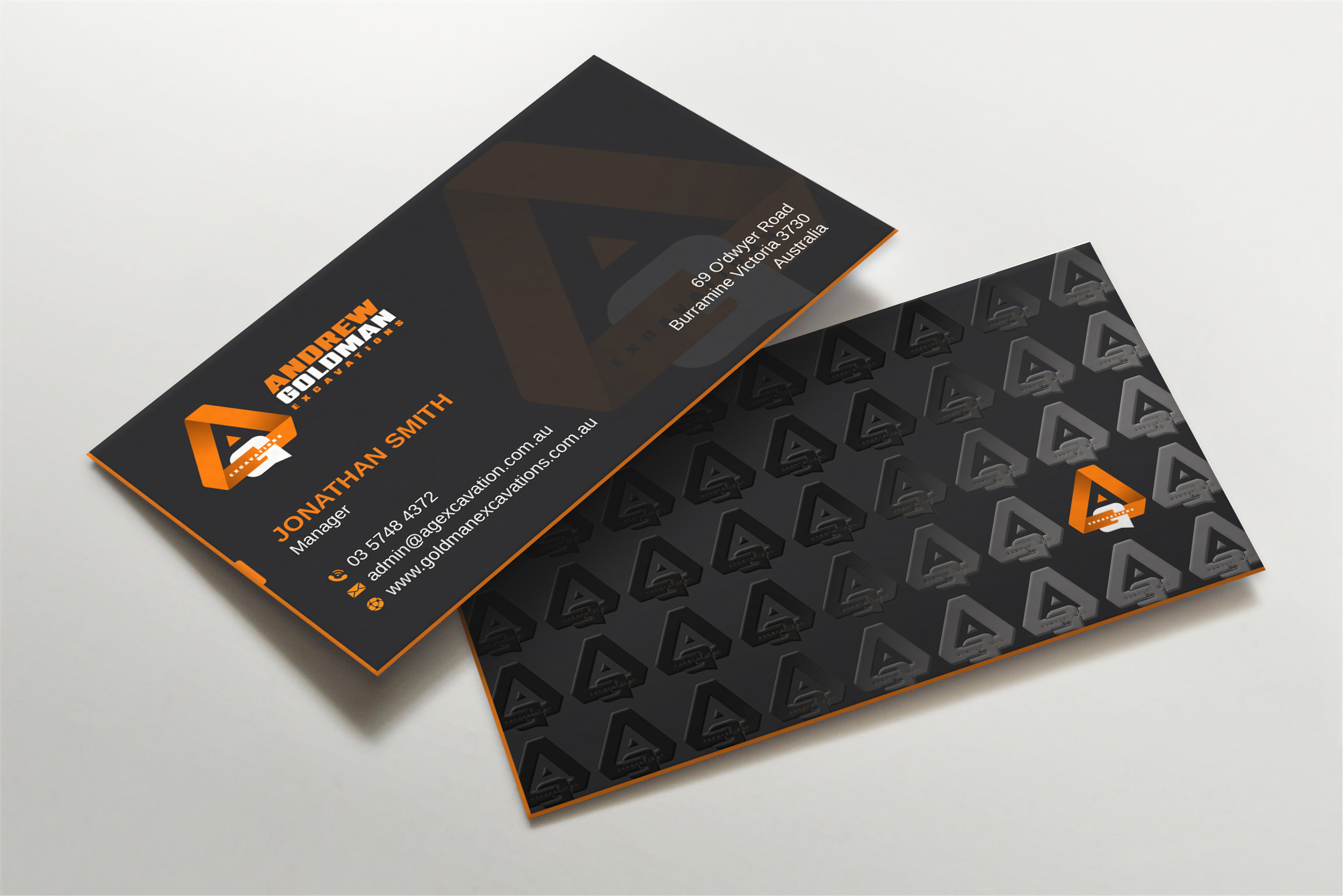Business Card Design by LAXMI DESIGNHUB for GOLDMAN EXCAVATIONS PTY LTD | Design #28422958