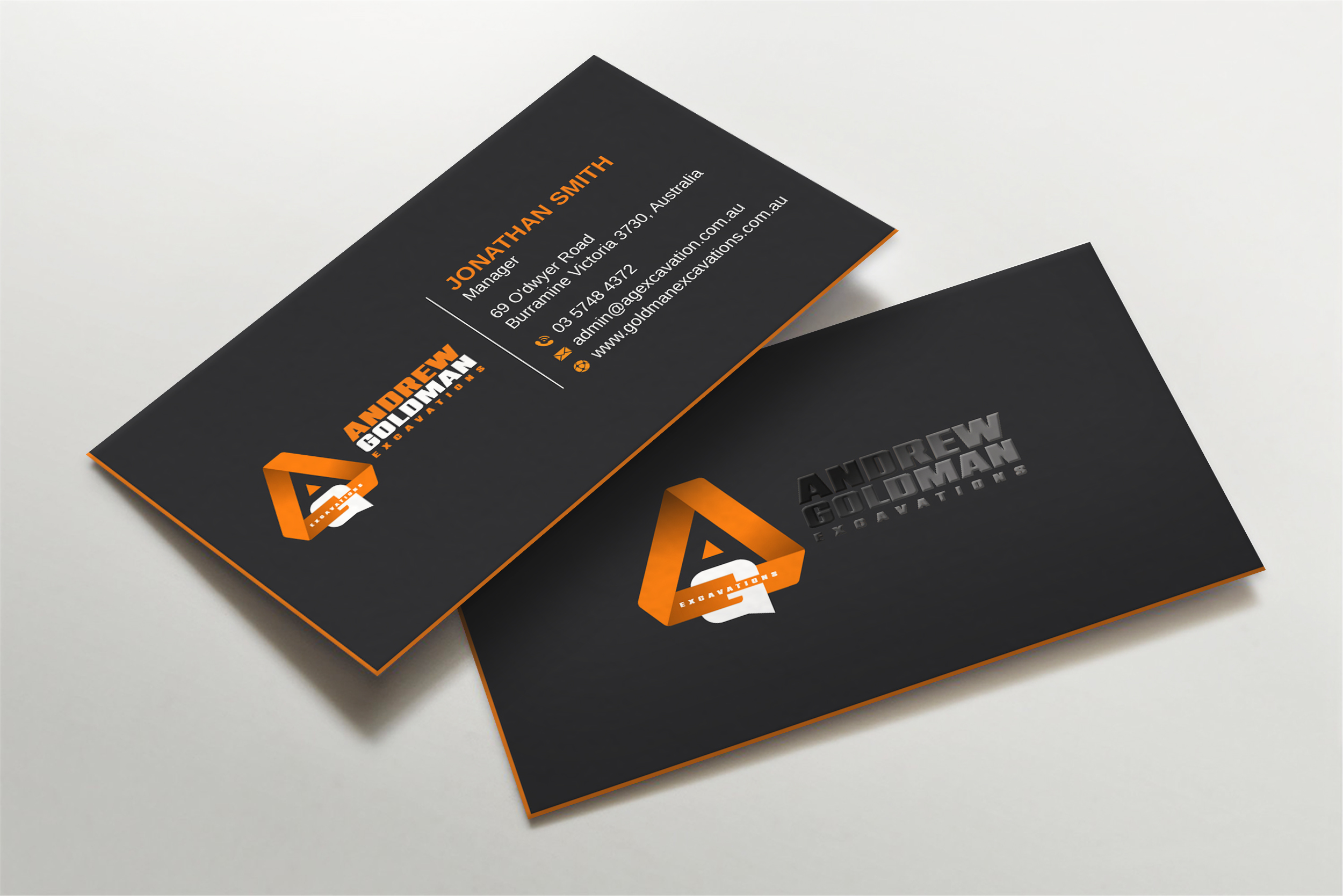 Visitenkarten-Design von LAXMI DESIGNHUB für GOLDMAN EXCAVATIONS PTY LTD | Design #28422962