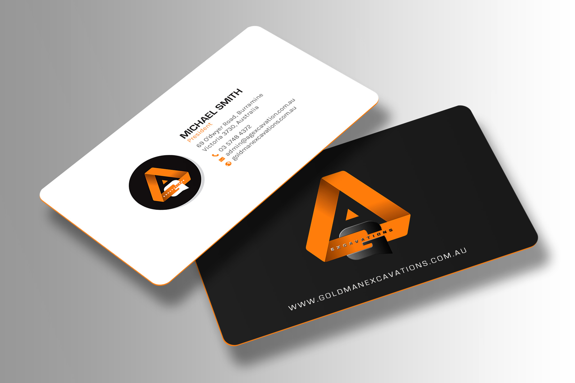 Business Card Design by chandrayaan.creative for GOLDMAN EXCAVATIONS PTY LTD | Design #28422738