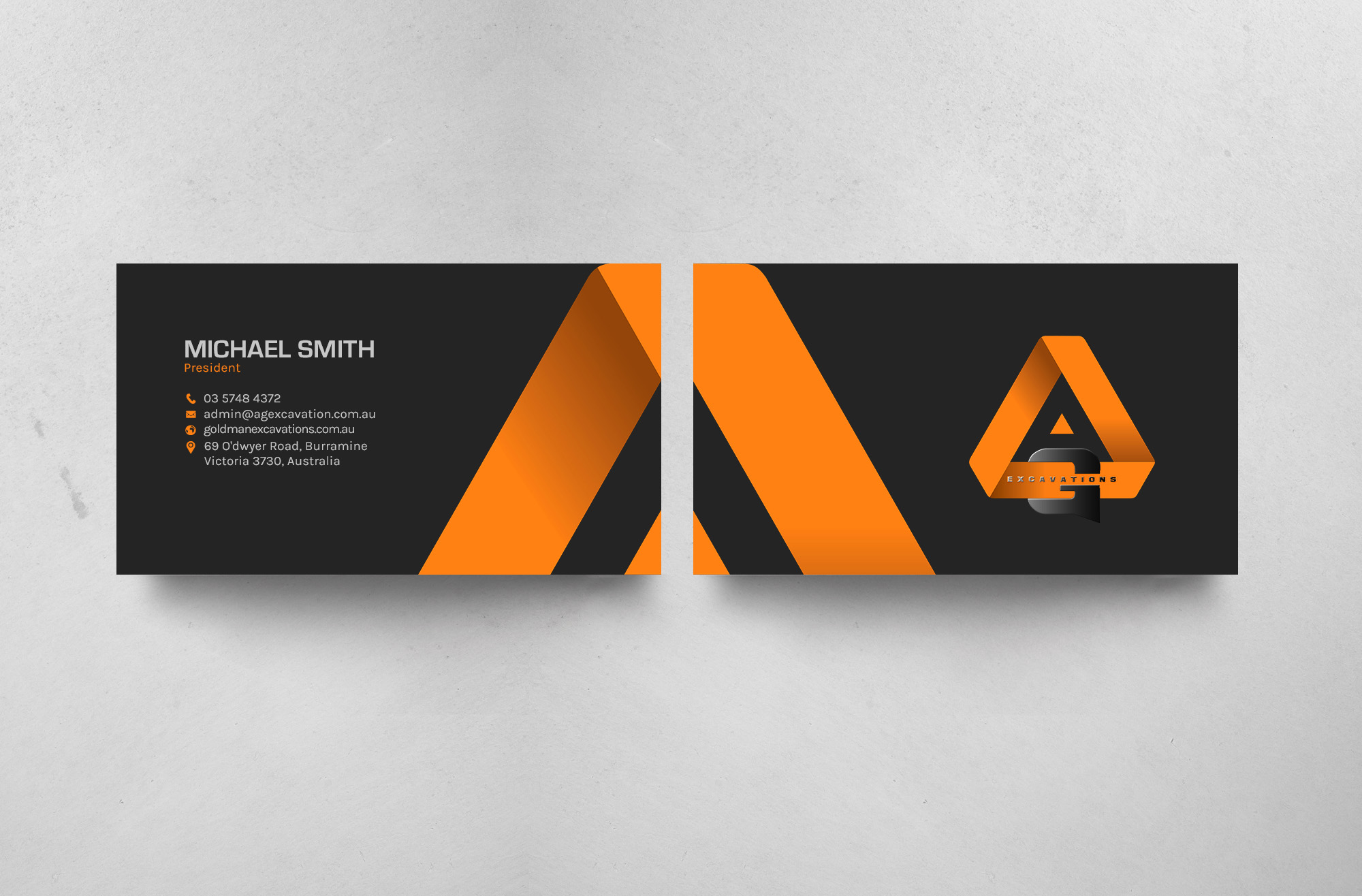 Business Card Design by chandrayaan.creative for GOLDMAN EXCAVATIONS PTY LTD | Design #28422744