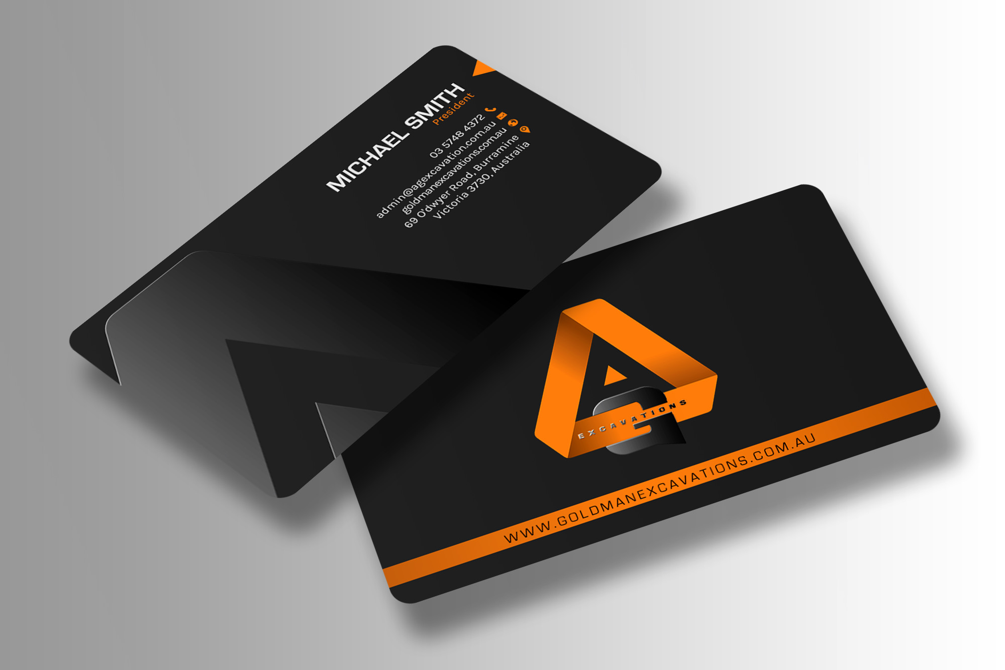 Business Card Design by chandrayaan.creative for GOLDMAN EXCAVATIONS PTY LTD | Design #28422745