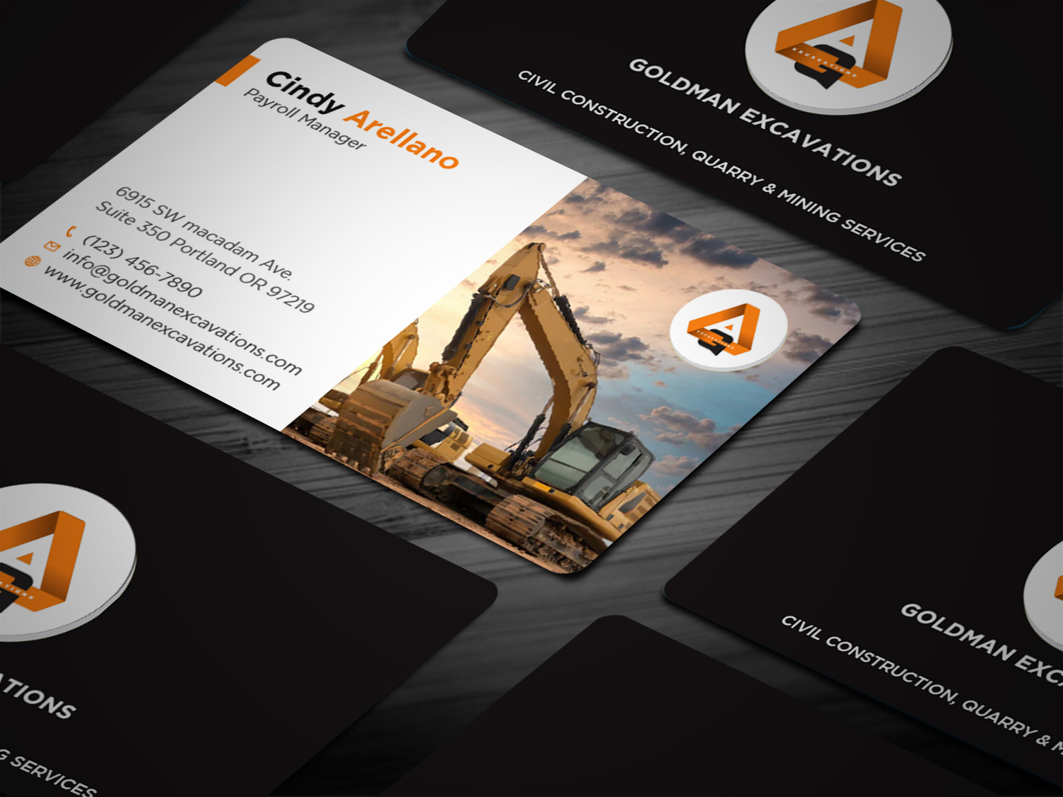 Business Card Design by Tripti Ranjan Gain for GOLDMAN EXCAVATIONS PTY LTD | Design #28429378