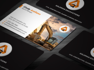 Design de Carte de Visite par Tripti Ranjan Gain pour GOLDMAN EXCAVATIONS PTY LTD | Design : #28429378