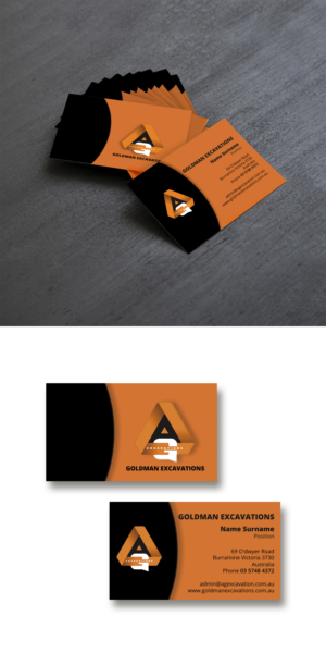 Business Card Design by SleepyRobbik for GOLDMAN EXCAVATIONS PTY LTD | Design #28424309