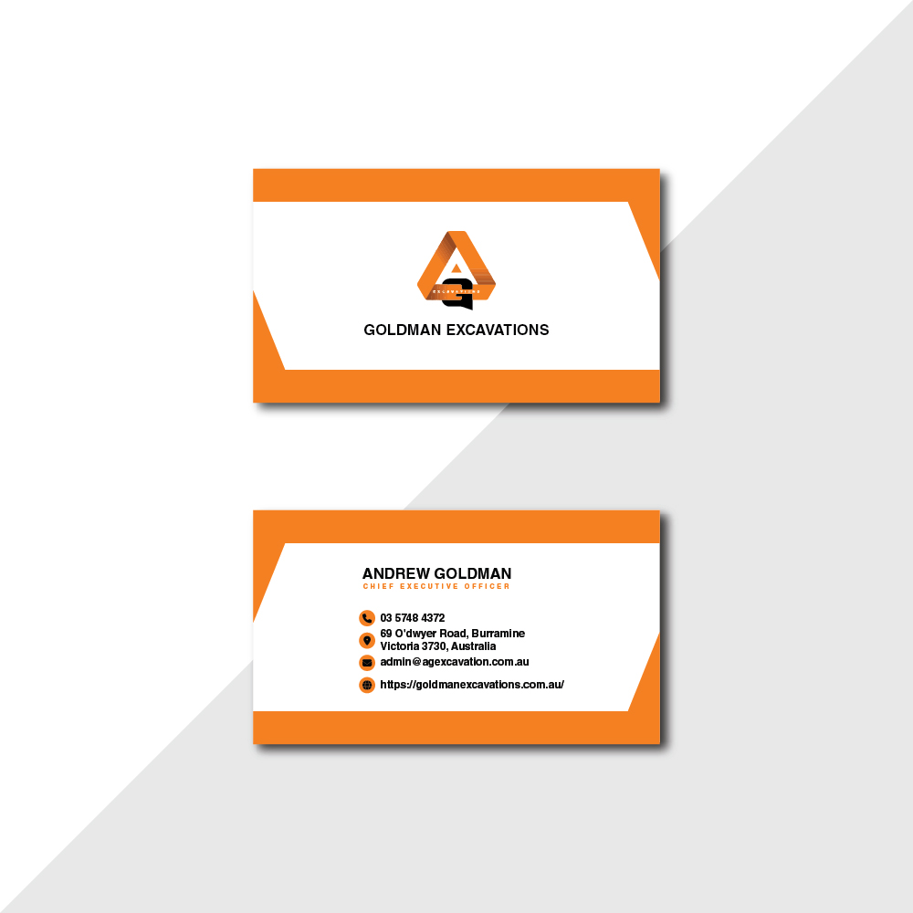 Diseño de Tarjeta de Presentación por Ayub Zafar para GOLDMAN EXCAVATIONS PTY LTD | Diseño #28434525