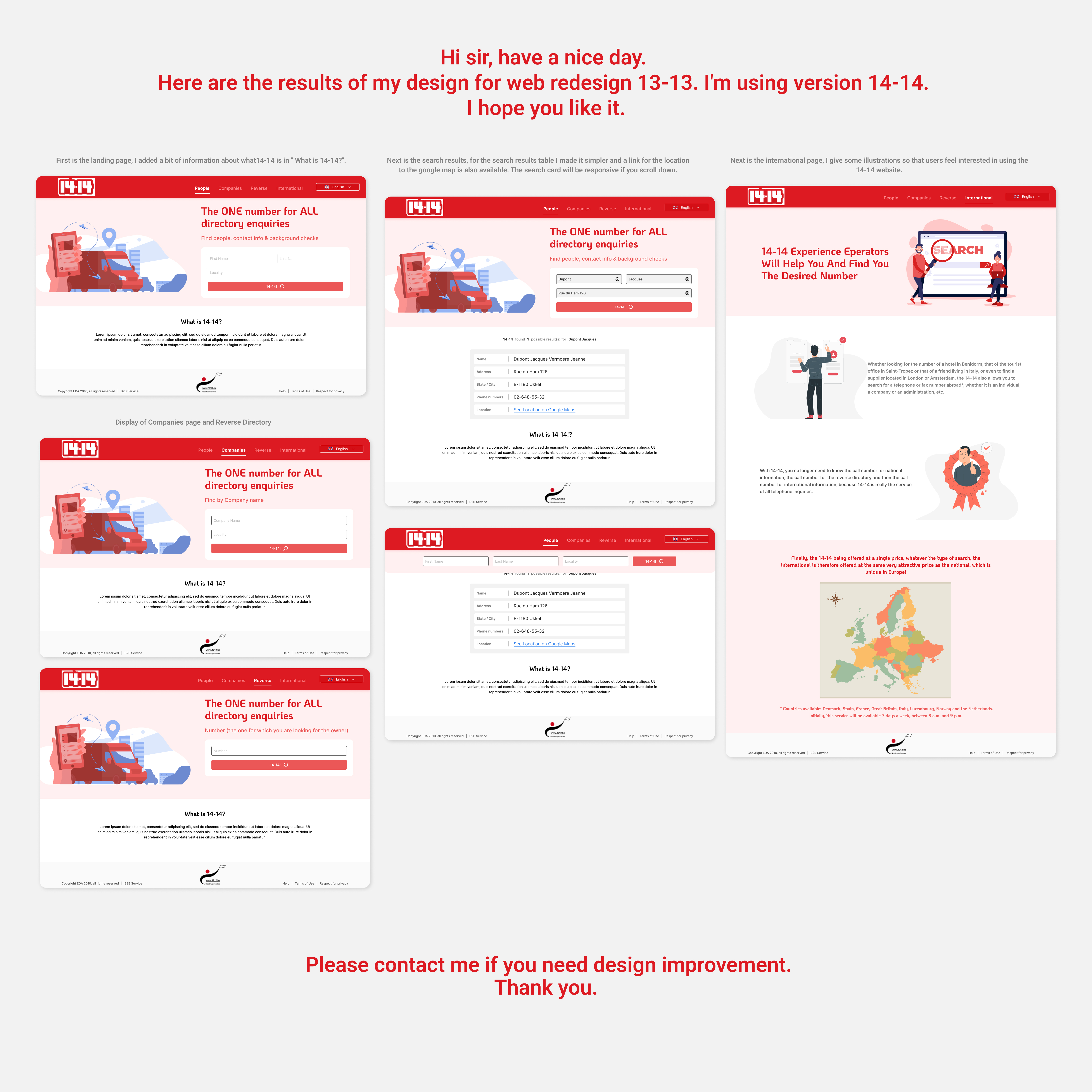 Web-Design von DhanyP 2 für European Directory Assistance SA | Design #28454850