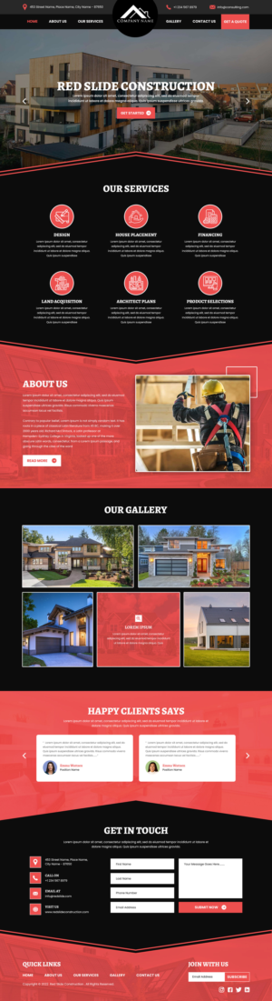 Web Design by MAHABA for Red Slide Construction | Design: #28435849