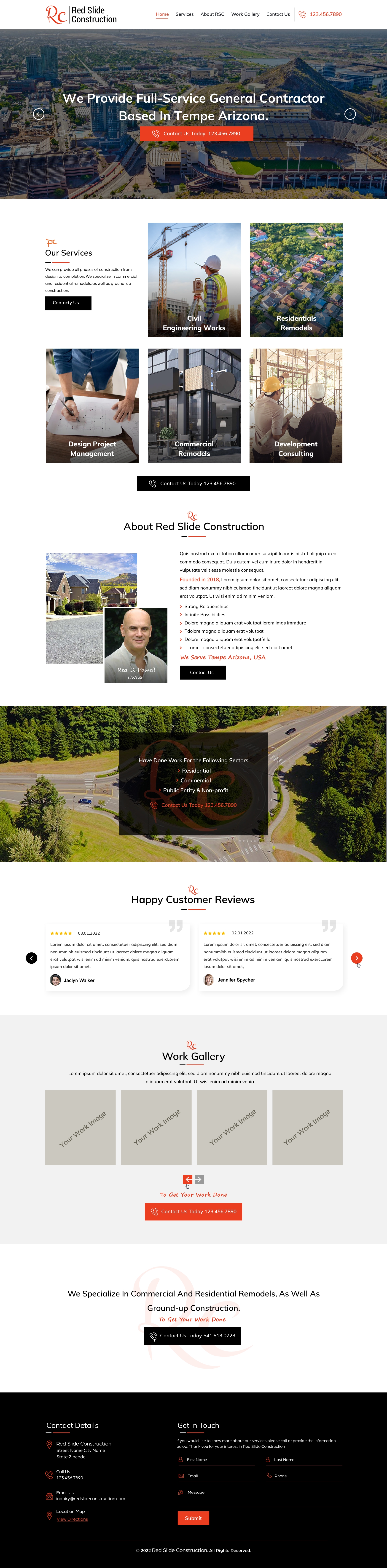 Web Design by harmi_199 for Red Slide Construction | Design #28436598