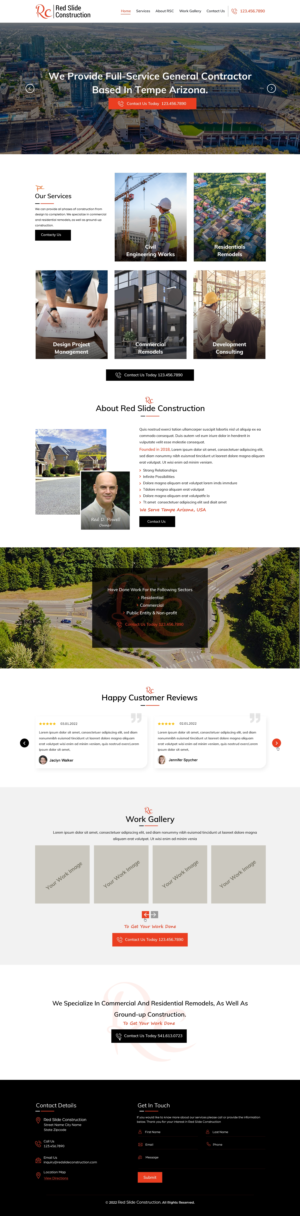 Web Design by harmi_199 for Red Slide Construction | Design: #28436598