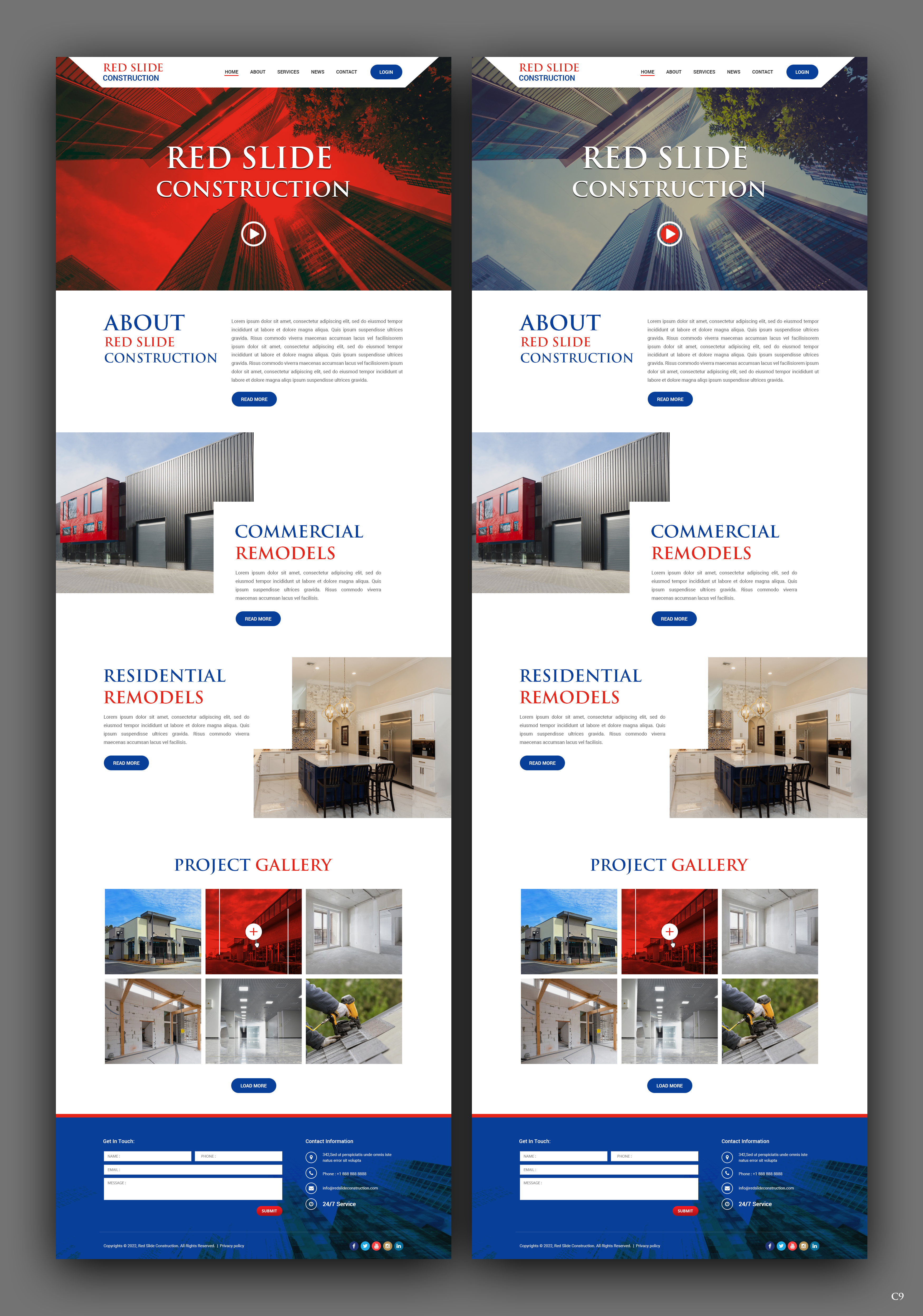 Web Design by pb for Red Slide Construction | Design #28436273