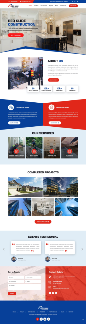 Web Design by pb for Red Slide Construction | Design: #28436274