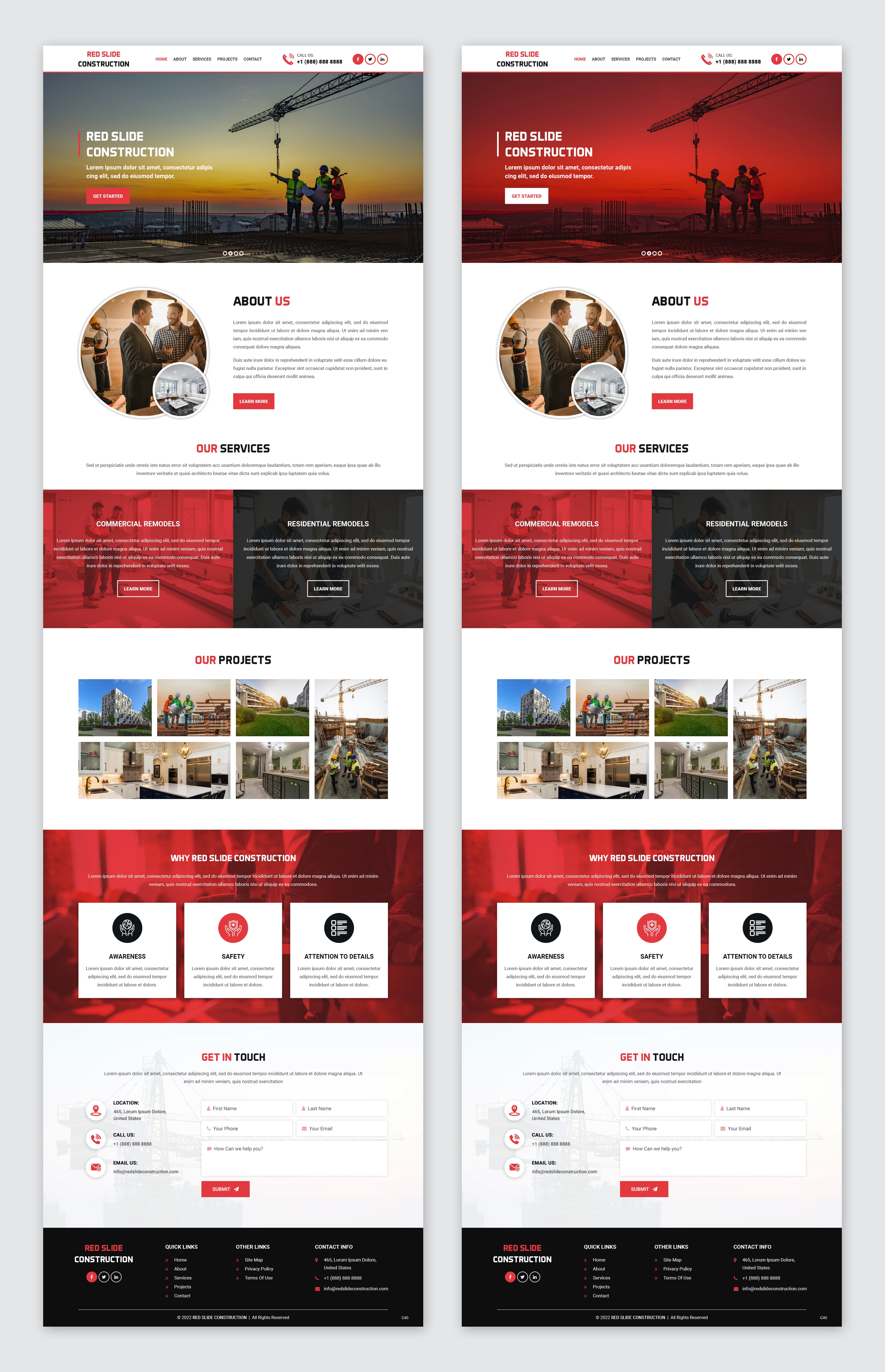Web Design by pb for Red Slide Construction | Design #28436276