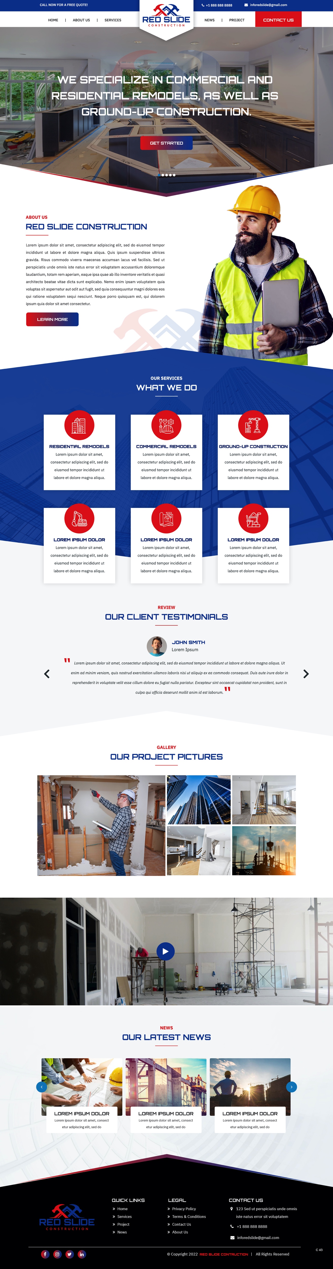 Web Design by pb for Red Slide Construction | Design #28436279