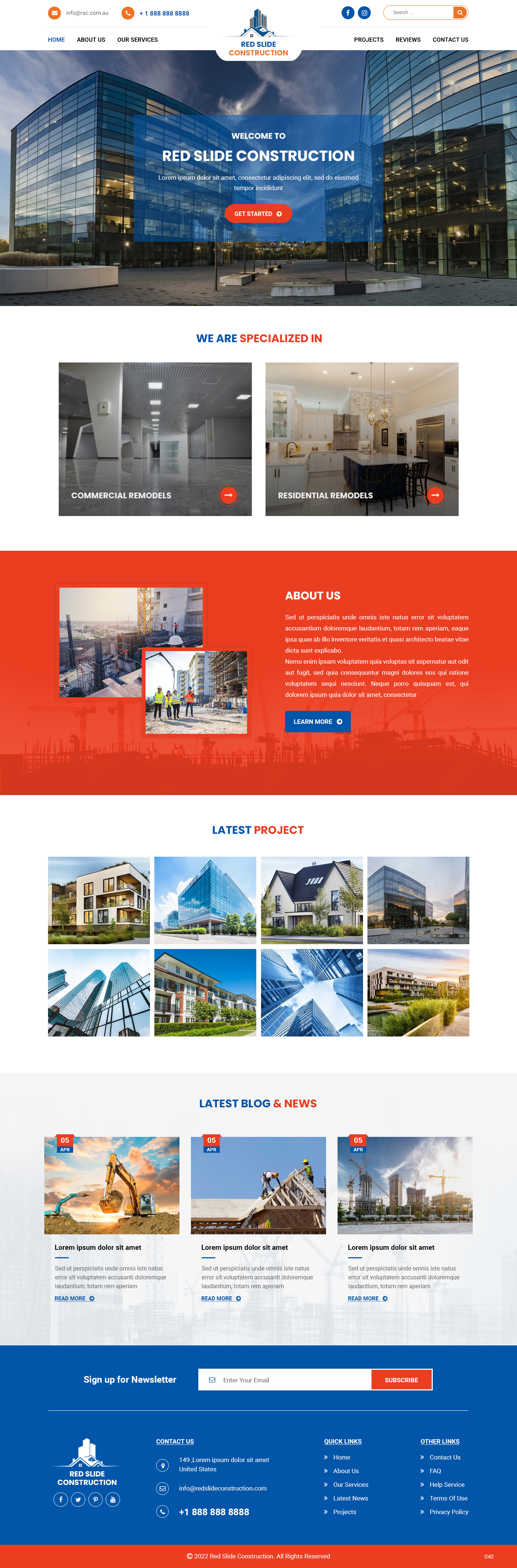 Web Design by pb for Red Slide Construction | Design #28436280