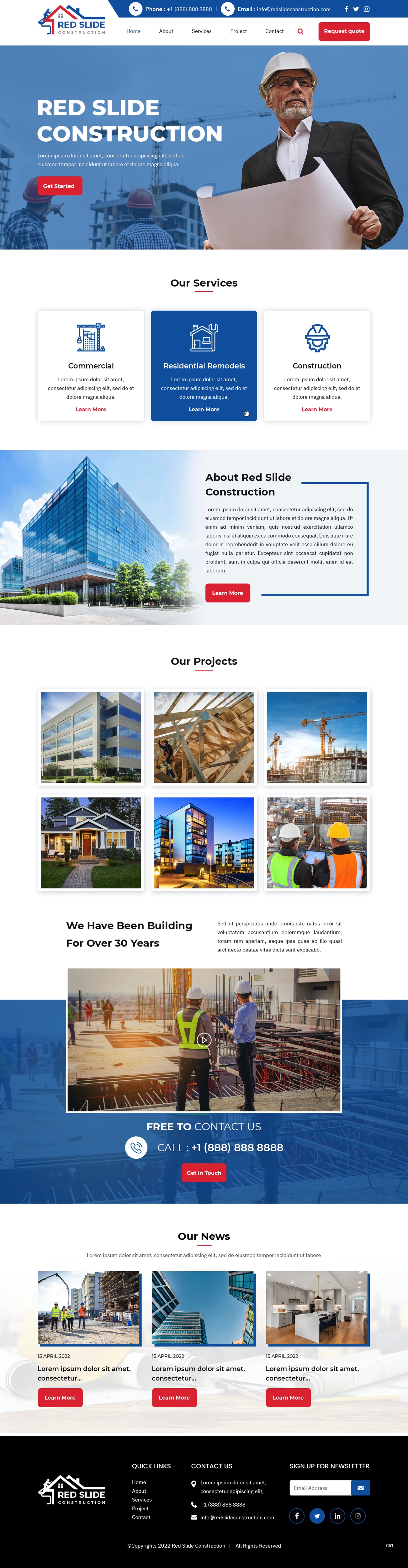 Web Design by pb for Red Slide Construction | Design #28436283