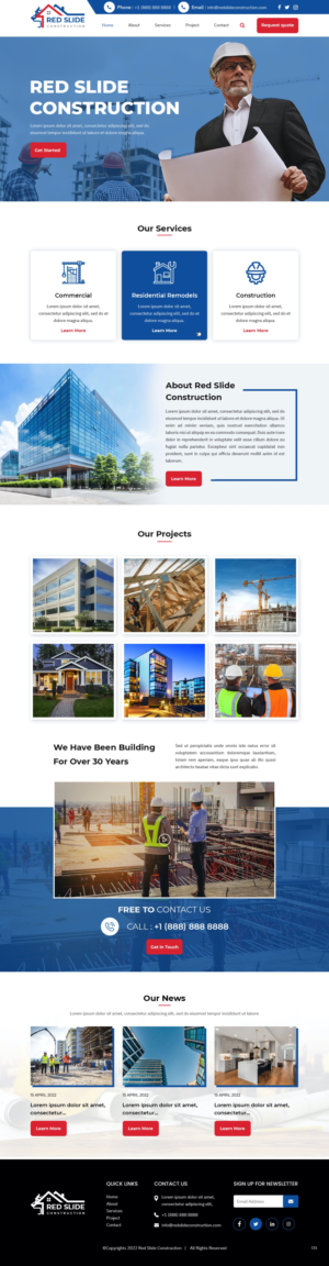 Web Design by pb for Red Slide Construction | Design: #28436283