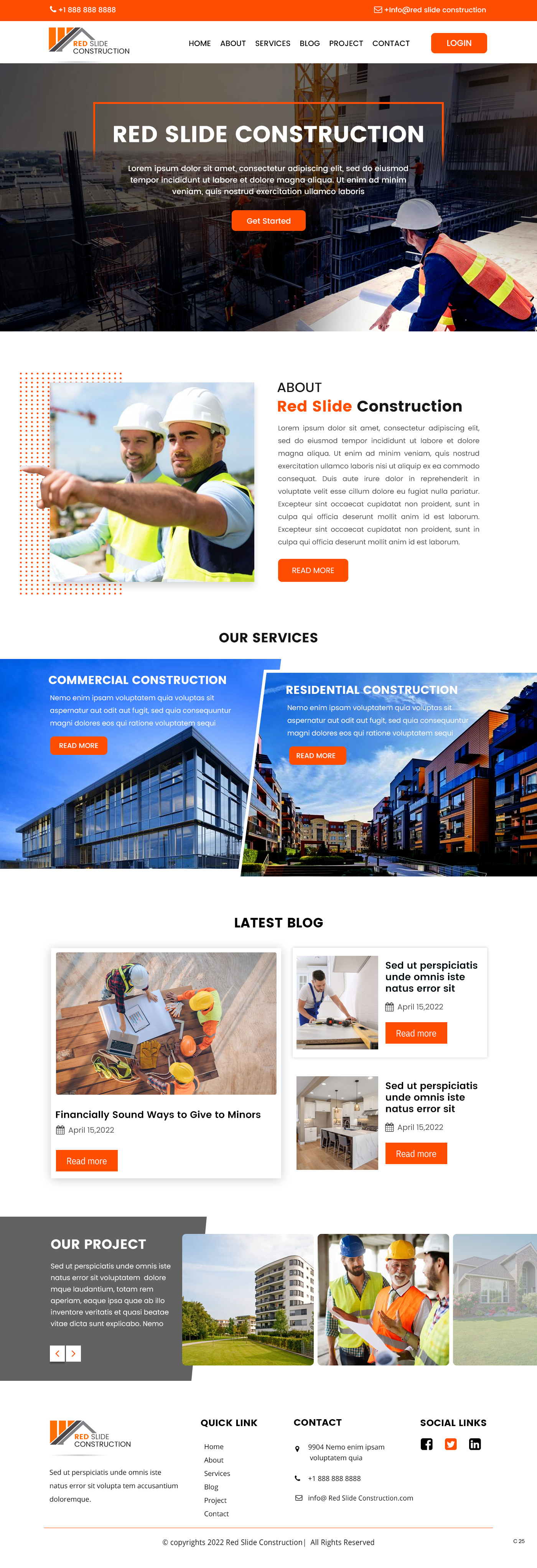 Web Design par pb pour Red Slide Construction | Design #28440412