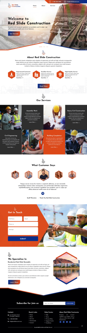 Web Design by pb for Red Slide Construction | Design: #28440416