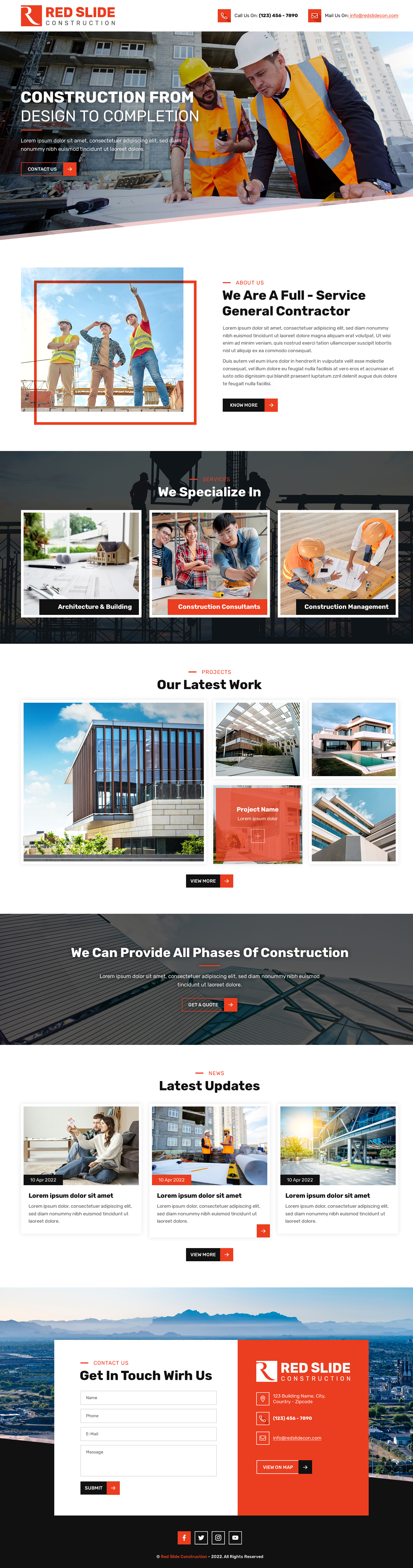 Web Design by rightway for Red Slide Construction | Design #28431687