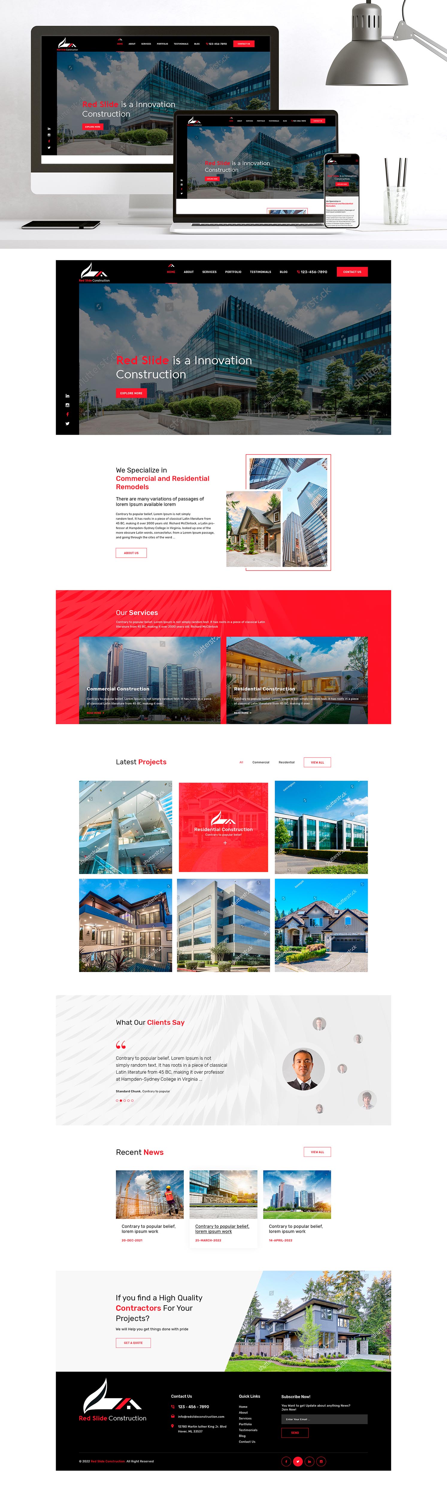 Web Design par Ved Web Services pour Red Slide Construction | Design #28431219