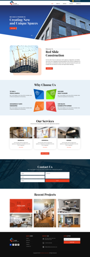 Diseño Web por sai.designer87 para Red Slide Construction | Diseño #28431630