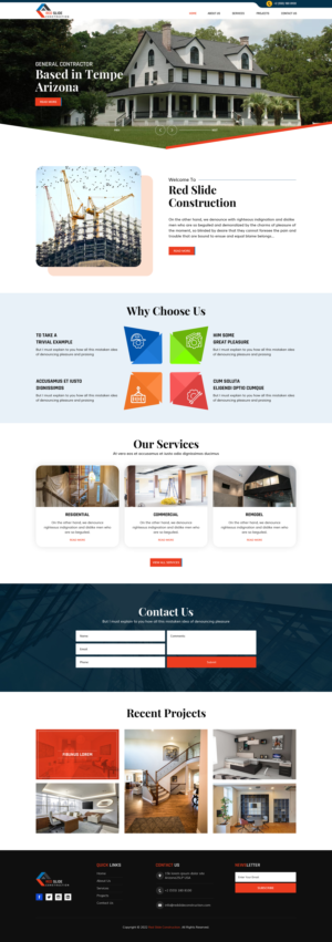 Web Design by sai.designer87 for Red Slide Construction | Design: #28431631