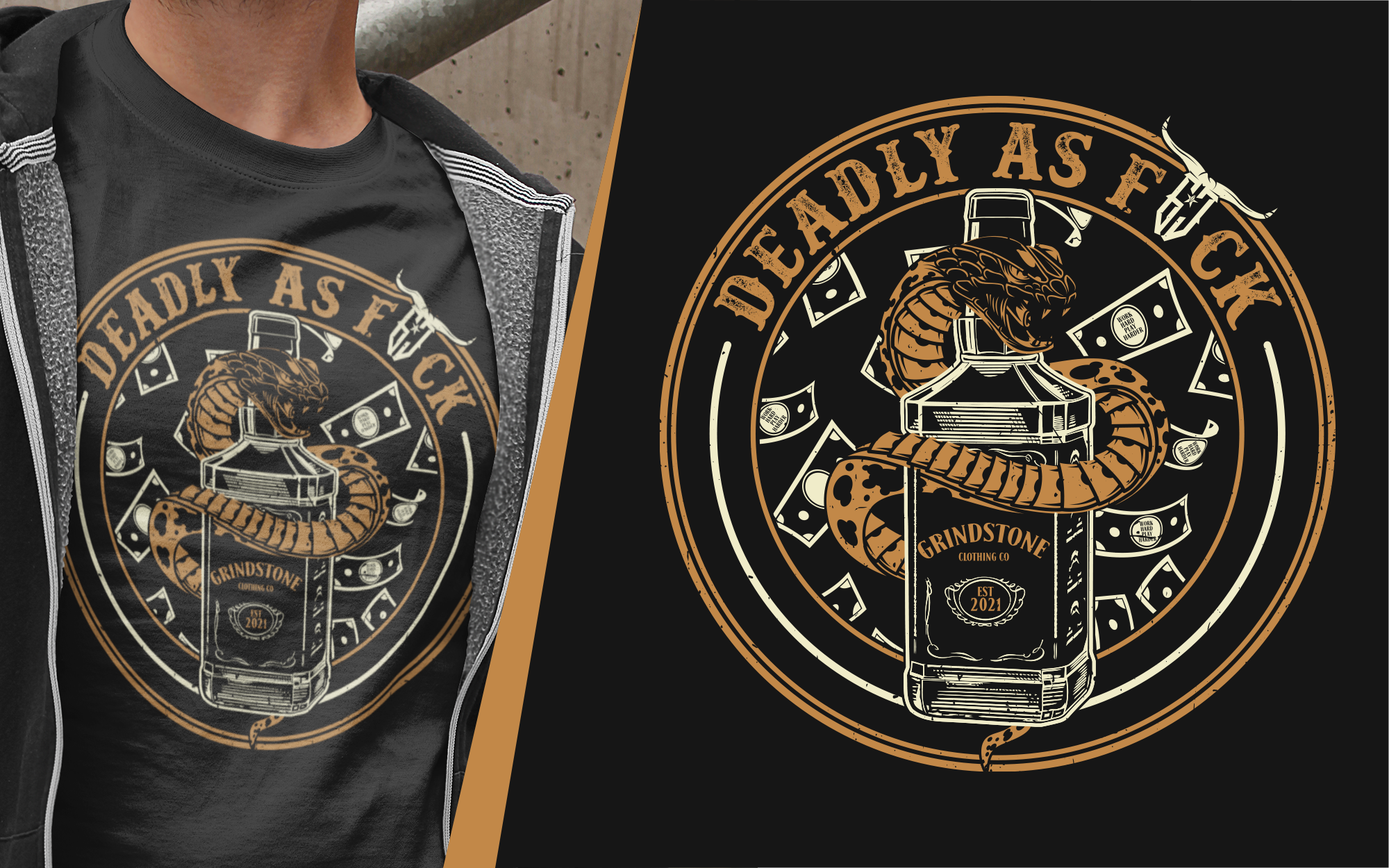 T-shirt Design by Ismail Hossain for Grindstone clothing co  | Design #28444451