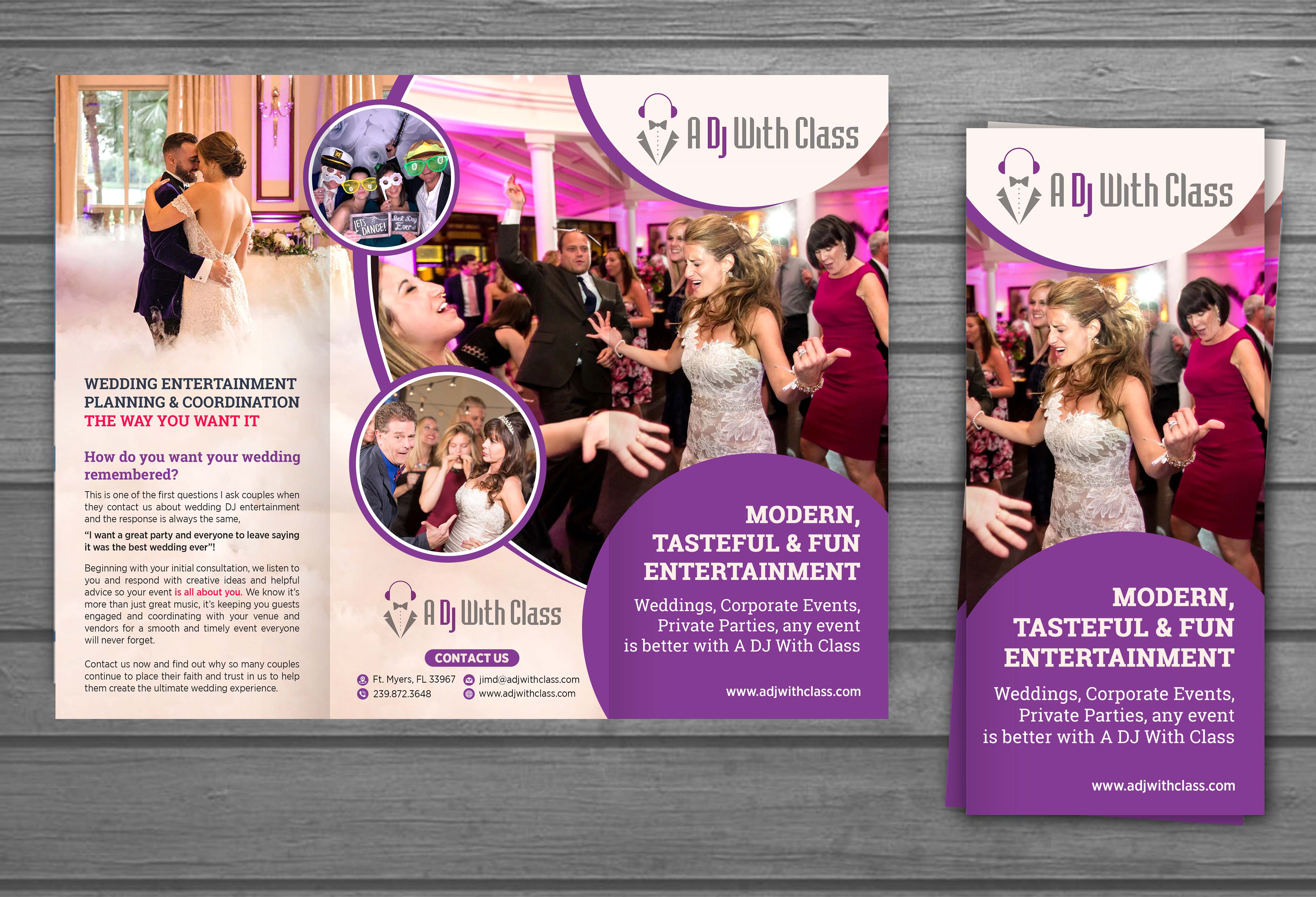 Brochure Design by GraphicsGuru for A Dj With Class | Design #28449474