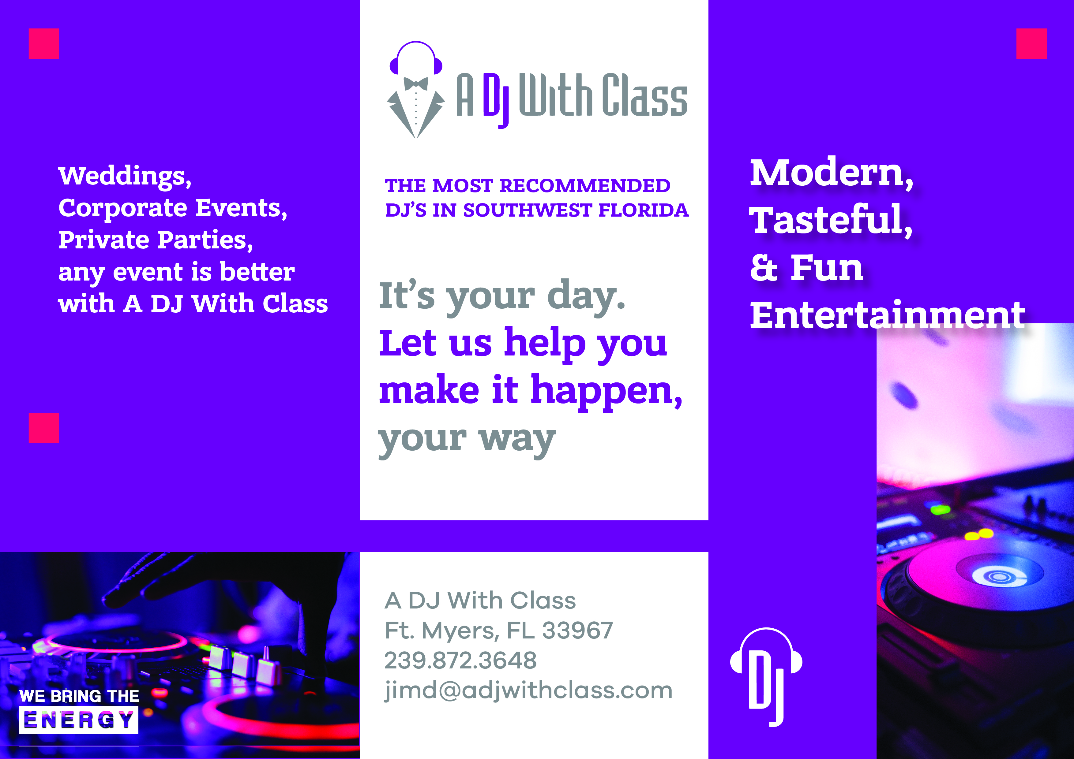 Brochure Design by Dina K for A Dj With Class | Design #28471751