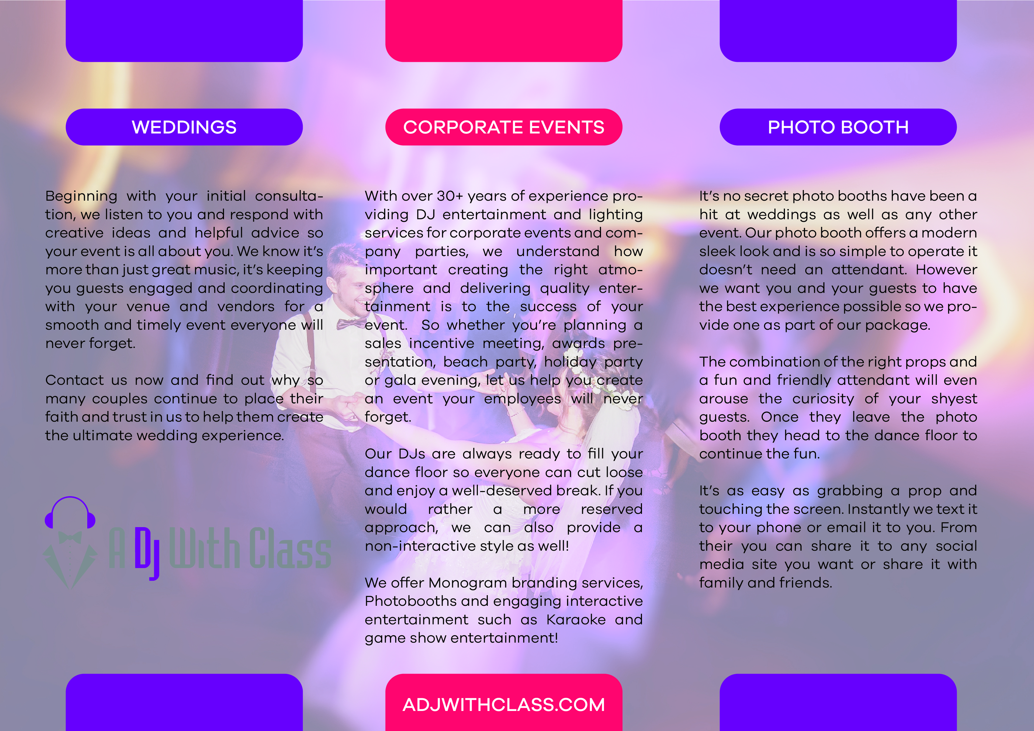 Brochure Design by Dina K for A Dj With Class | Design #28471752