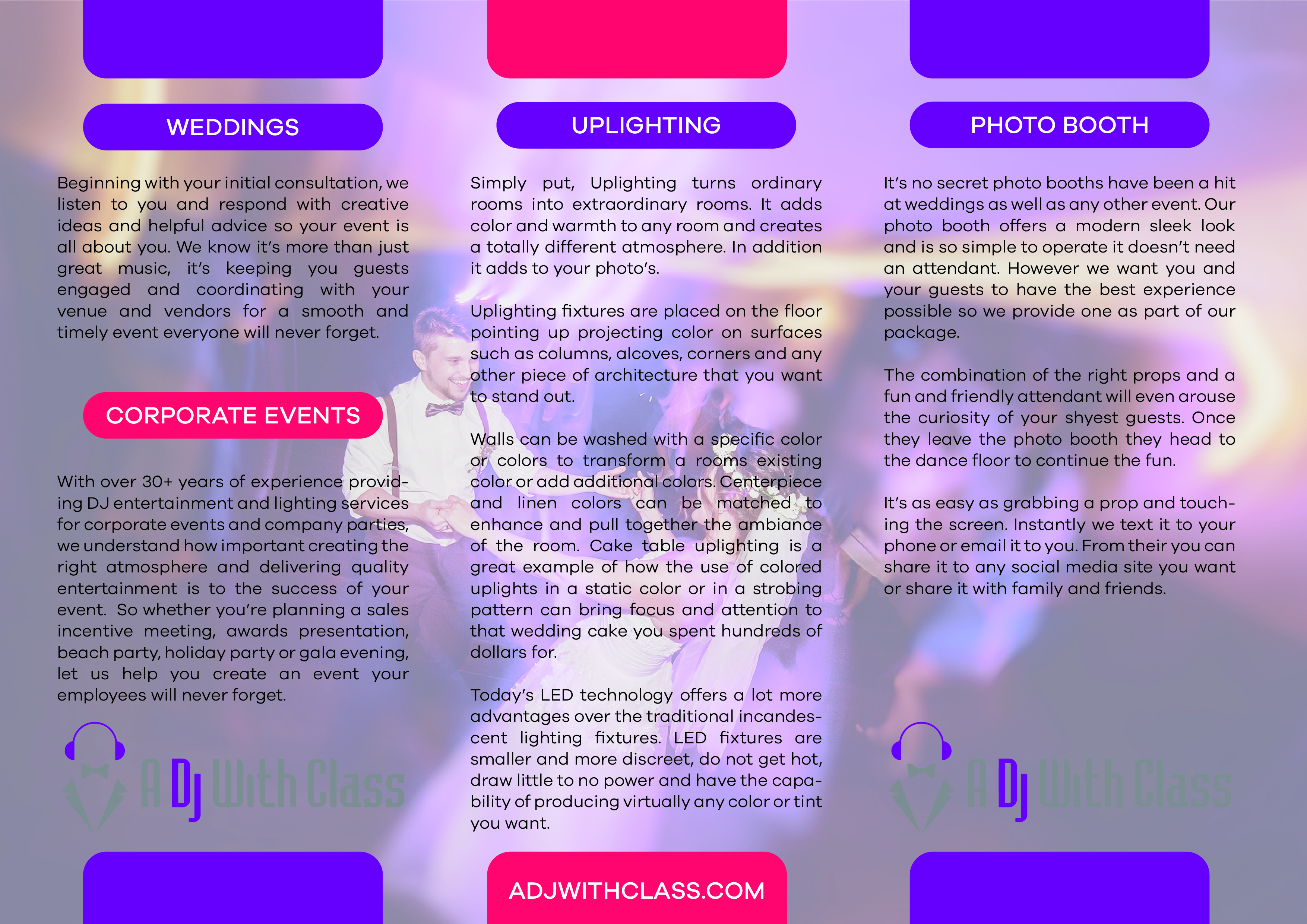 Brochure Design by Dina K for A Dj With Class | Design #28480014
