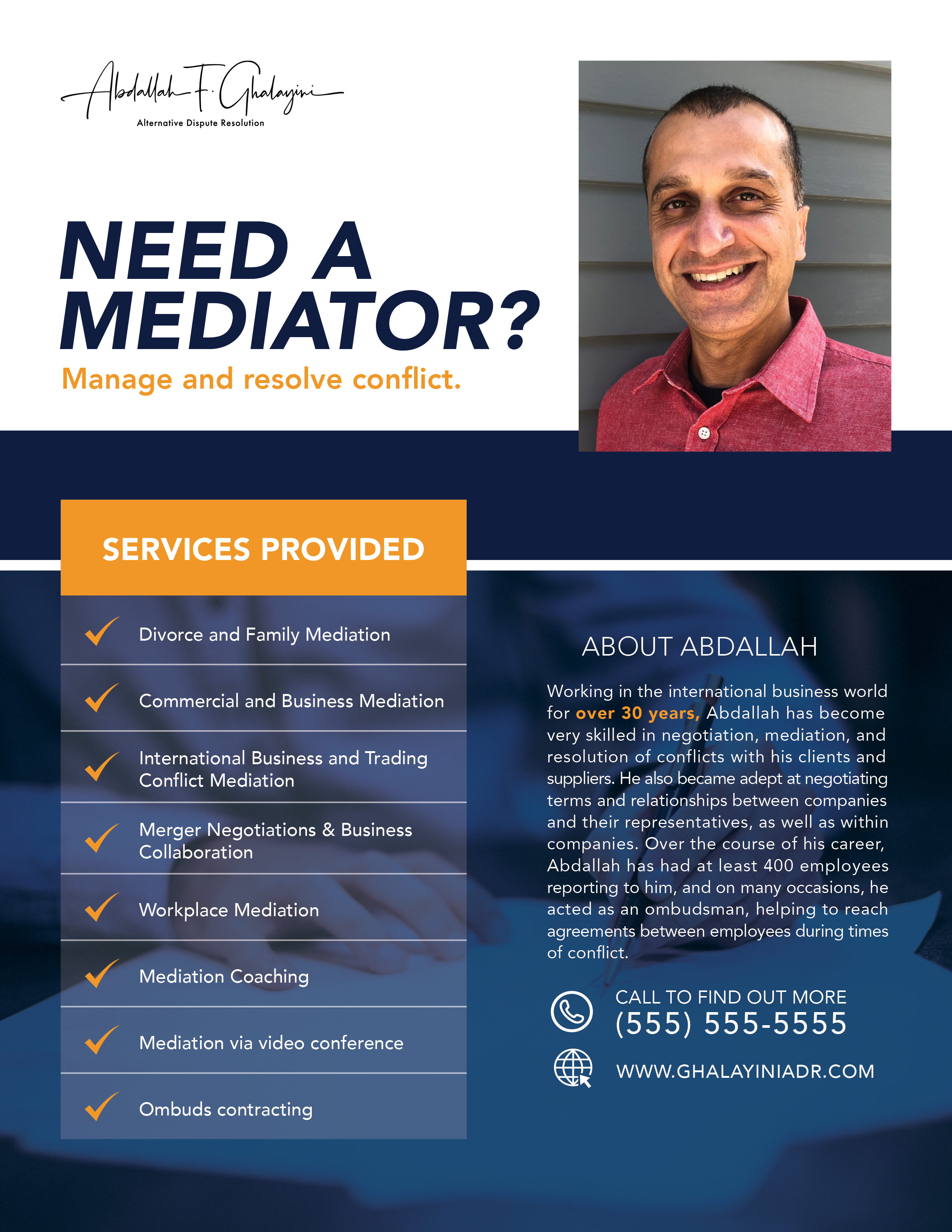 Design de Flyer par CesarR pour Ghalayini-ADR | Design #28467644