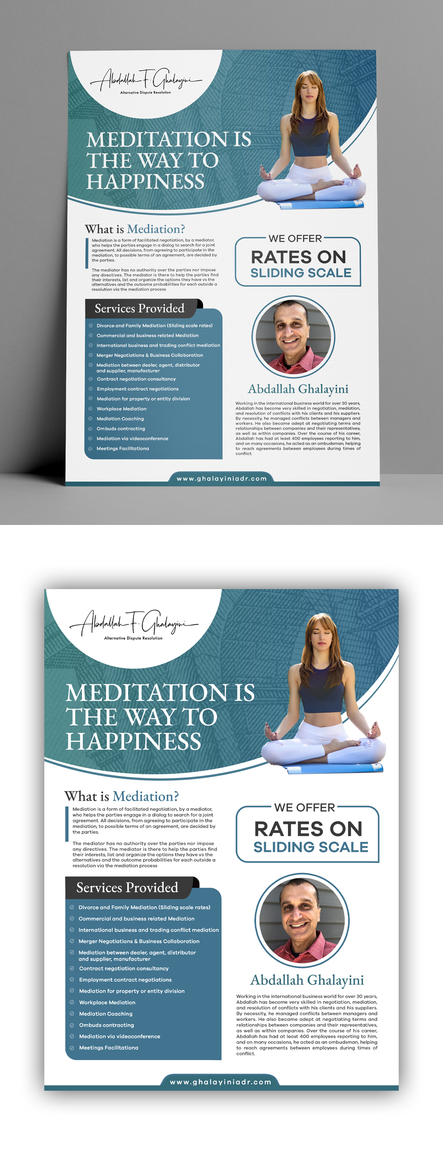 Flyer Design by debdesign for Ghalayini-ADR | Design #28470382